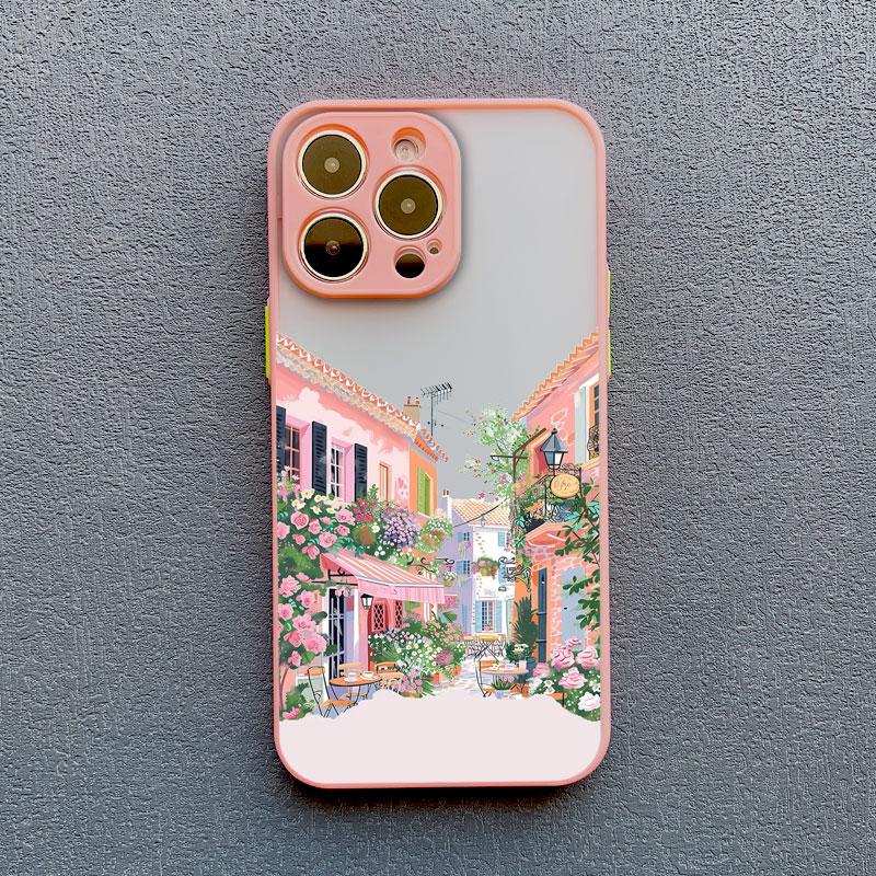 Bländande Anime Gatumotiv Scenari Telefonfodral för IPhone 13 12 11 Pro Max Mini 16 15 14 Max Plus 7 8 Plus SE2 X XR X Baksideskydd