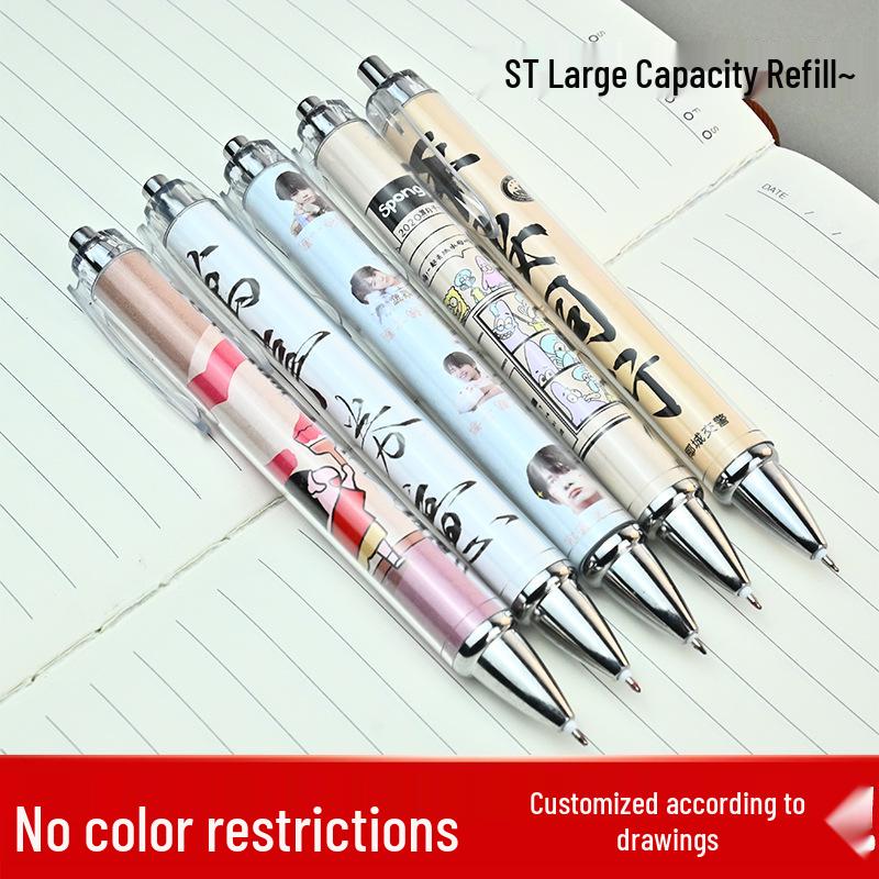 Custom Logo Ballpoint Pen with Scroll Paper and Neutral Design Black Ballpoint Pen Refill чёрный