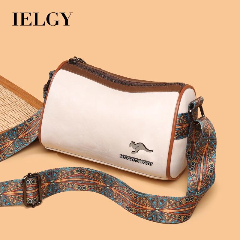 IELGY Women's Pillow Bag, Boston Vintage Versatile Wide Shoulder Strap Large Capacity Shoulder Crossbody Bag