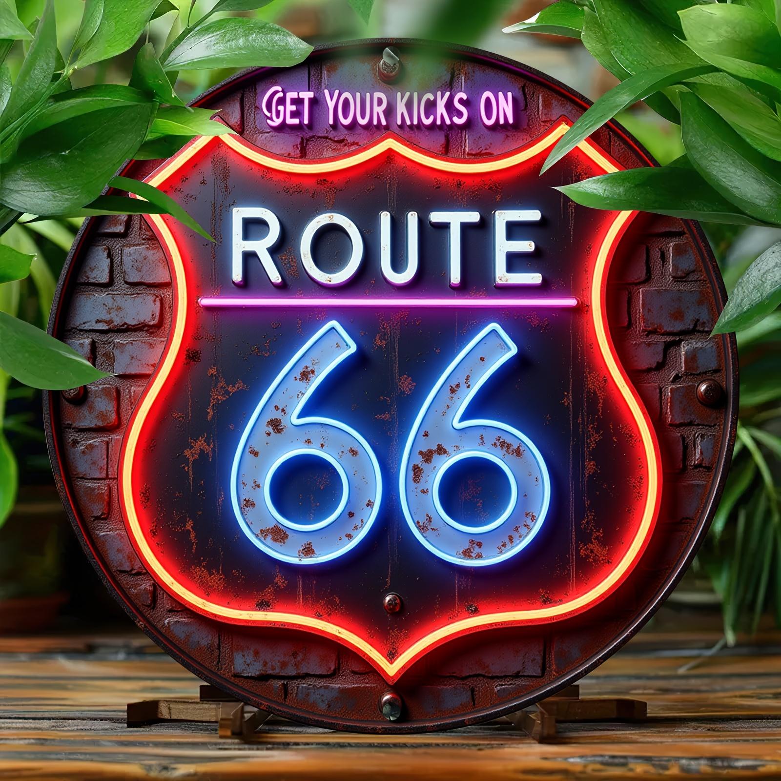

pc Vintage Route NeonStyle Aluminum Metal Sign x Inch Scratch UV Flame Resistant Wall Decor with AntiGraffiti Finis 20x20cm(8x8inch)