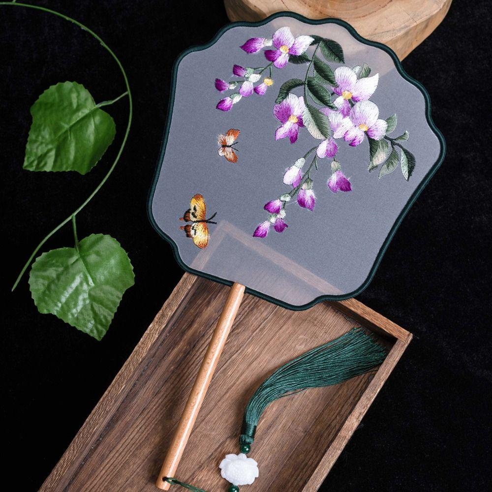 With Tassels Bridal Group Fan Chinese Style Tuan Fan Chinese Embroidery Fan Chinese Wedding