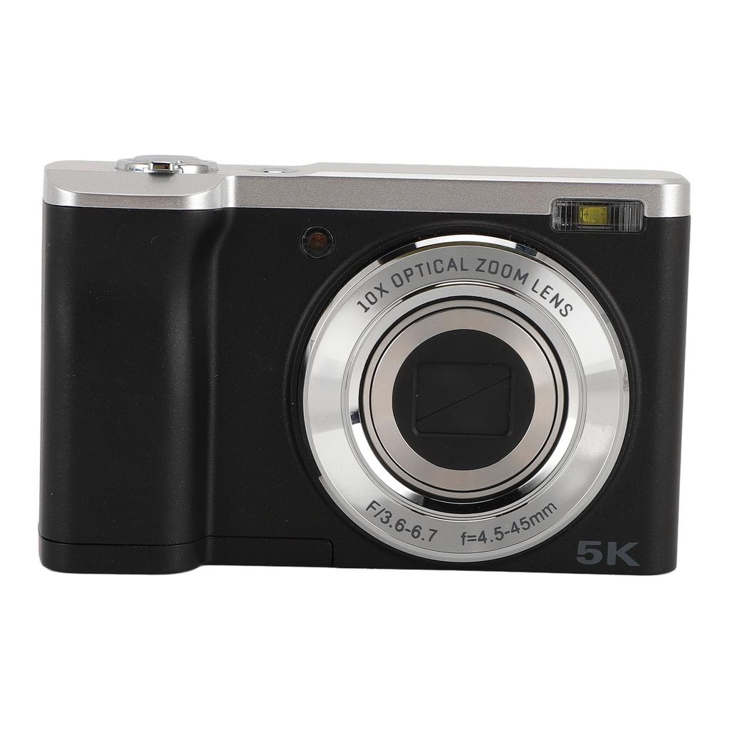 5K Digital Camera for Photography 10x Optical Zoom Retractable Lens 16MP Front 12MP Rear 6 Axis Anti Shake Autofocus