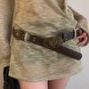 Fashion Metal Buckle PU Leather Belt Rivet Adjustable Vintage Waist Belts Hollow Wide Waistband Punk Fashion