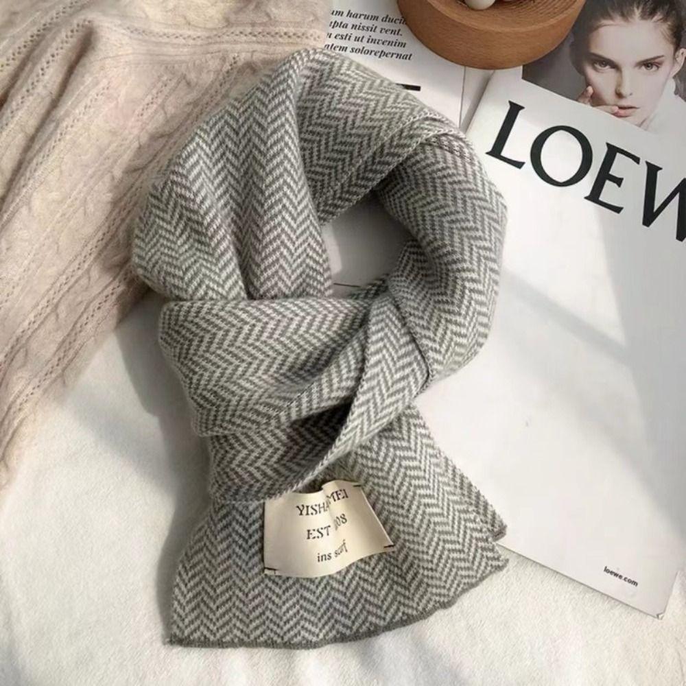 

Keep Warm Winter Scarves Thicken Warm Scarves Fashion Knitted Scarf Women светло-серый