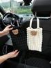 Luxury Quilted Car Tissue Box, Cute Bear Pattern – Hanging Tissue Bag, Large Capacity, Soft Fabric, Car Decor Accessory