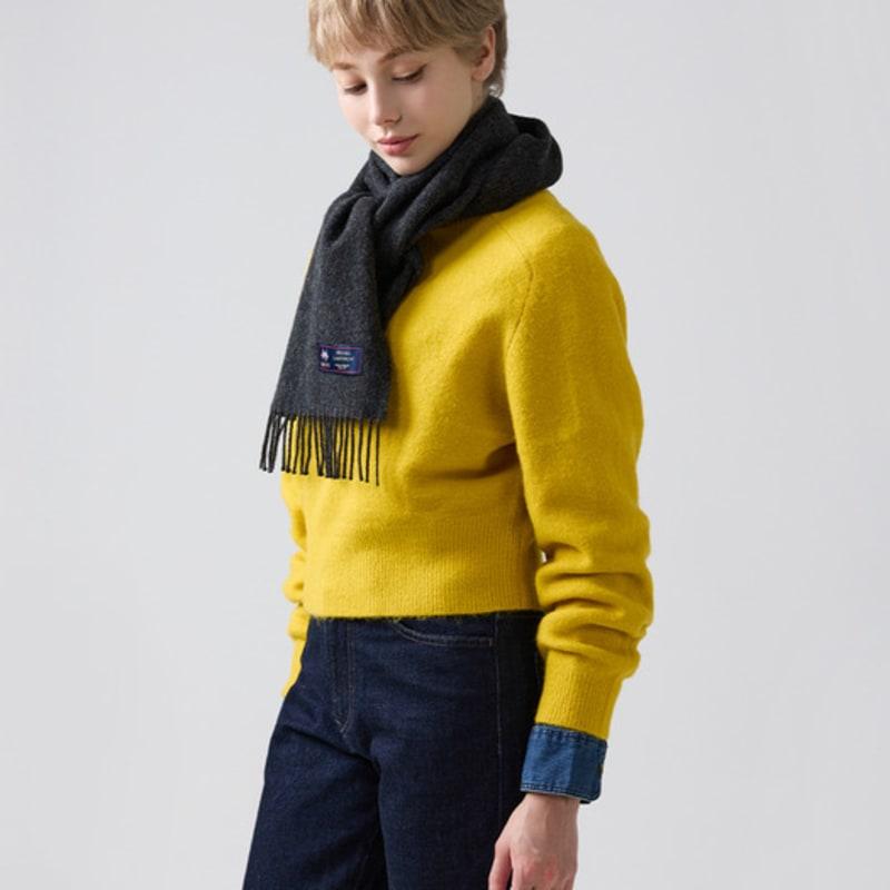 Cachecol de Lã Merino ABRAHAM MOON 25cm - Carvão Escuro