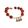 How Many Dreams? Natural Red Agate Bracelet with Bell Pendant, Niche Jewelry for Women, a Gift for One's Zodiac Sign