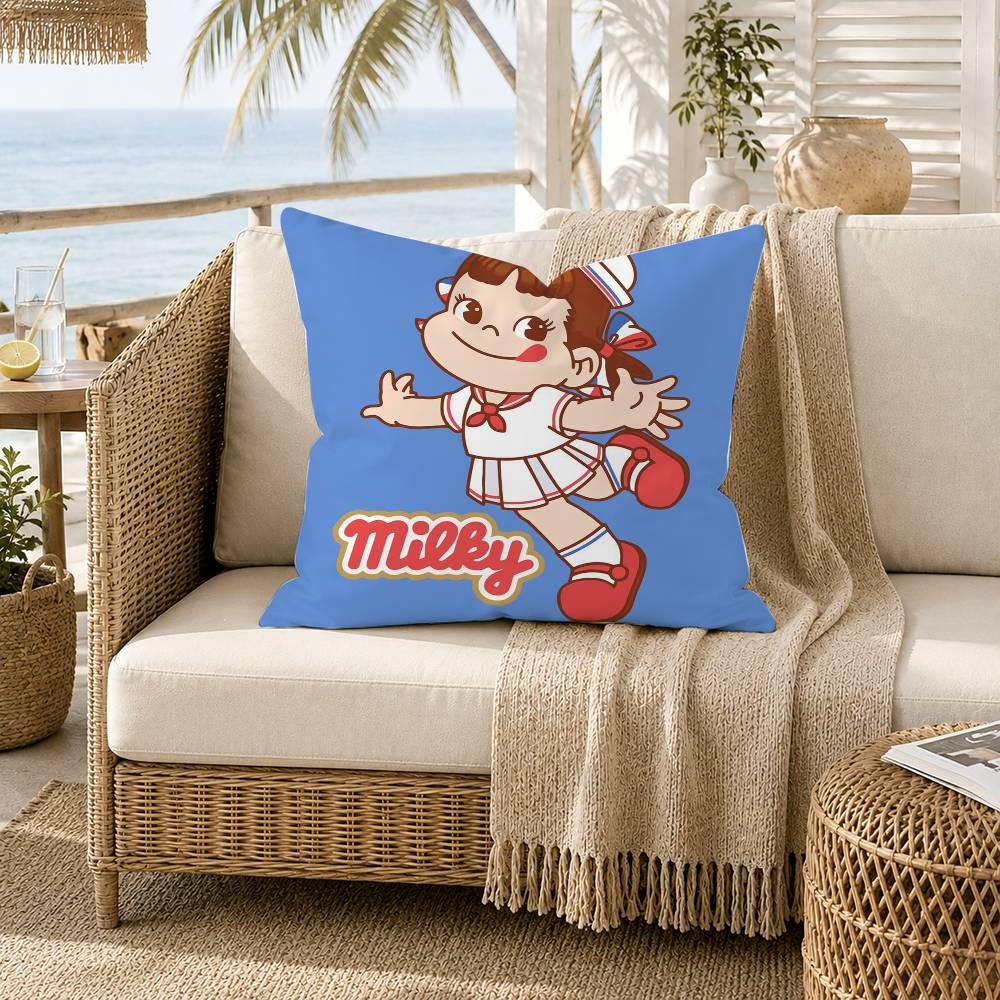 Milchige Peko Chan Kissenhülle für Sofa Wohnzimmer Heimbüro Dekoration Schutzhülle