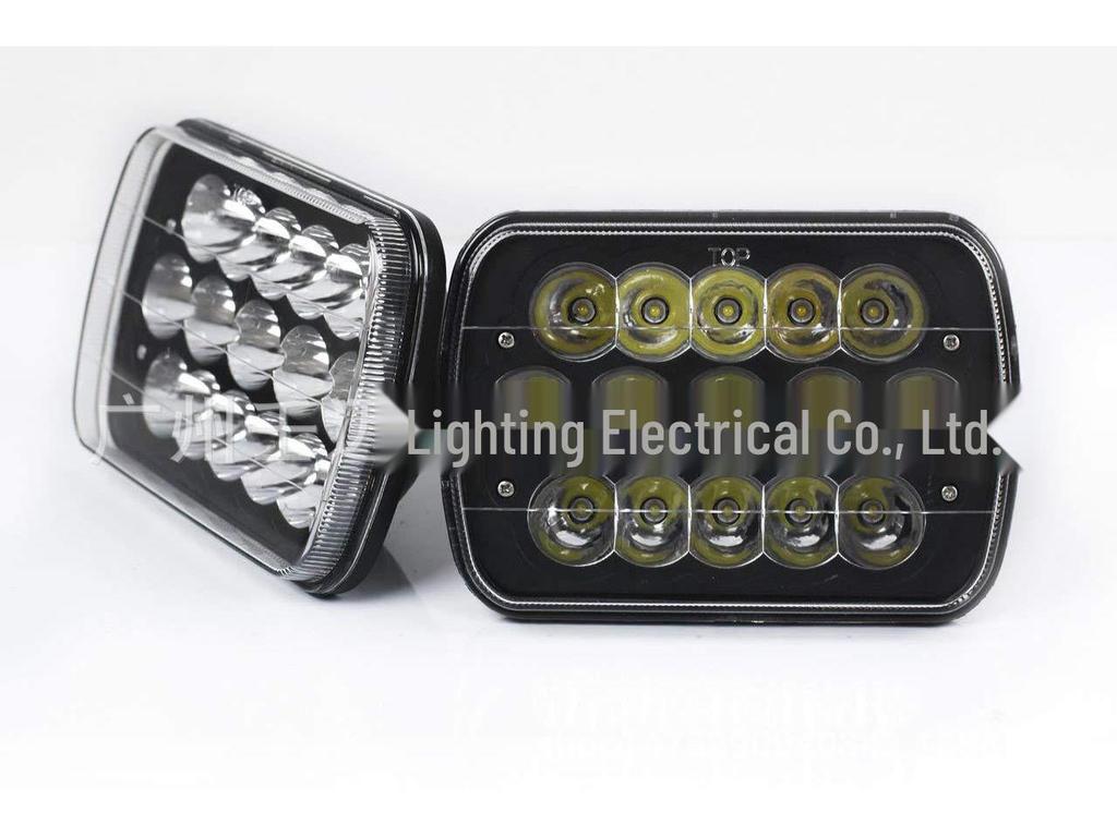 7-Inch Square Headlight for Jeep Wrangler - Black/Silver Options, Fits 5x7 and 6x7 Models, Modified Car Accessory