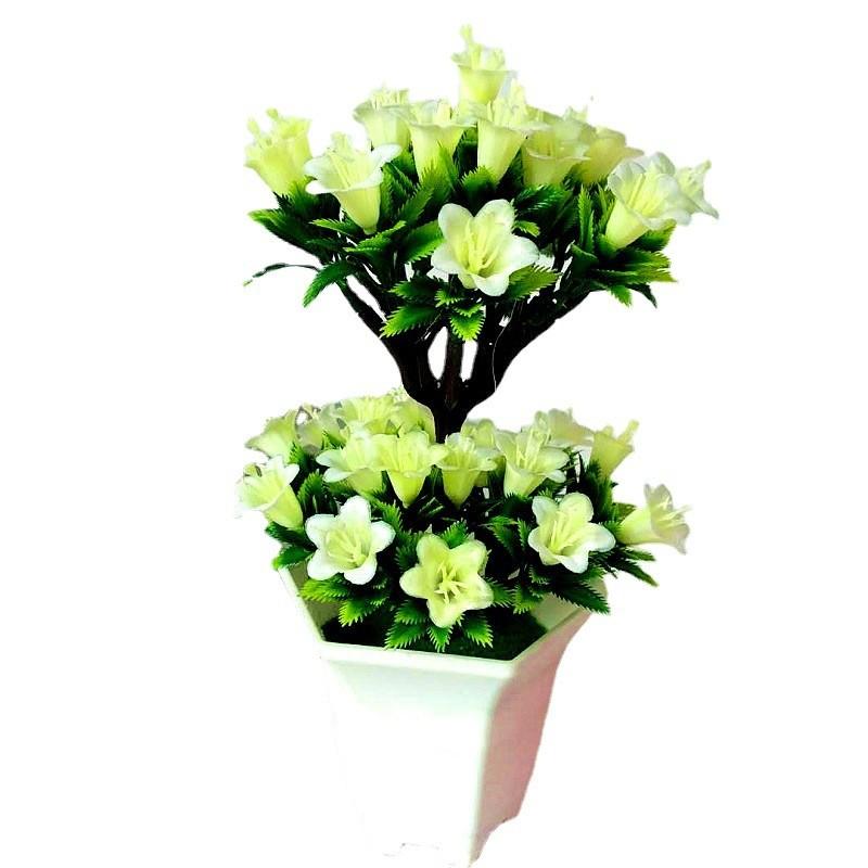 Lily Flower Artificial Potted Plant Simulated Green Plant Ornament Decoration
