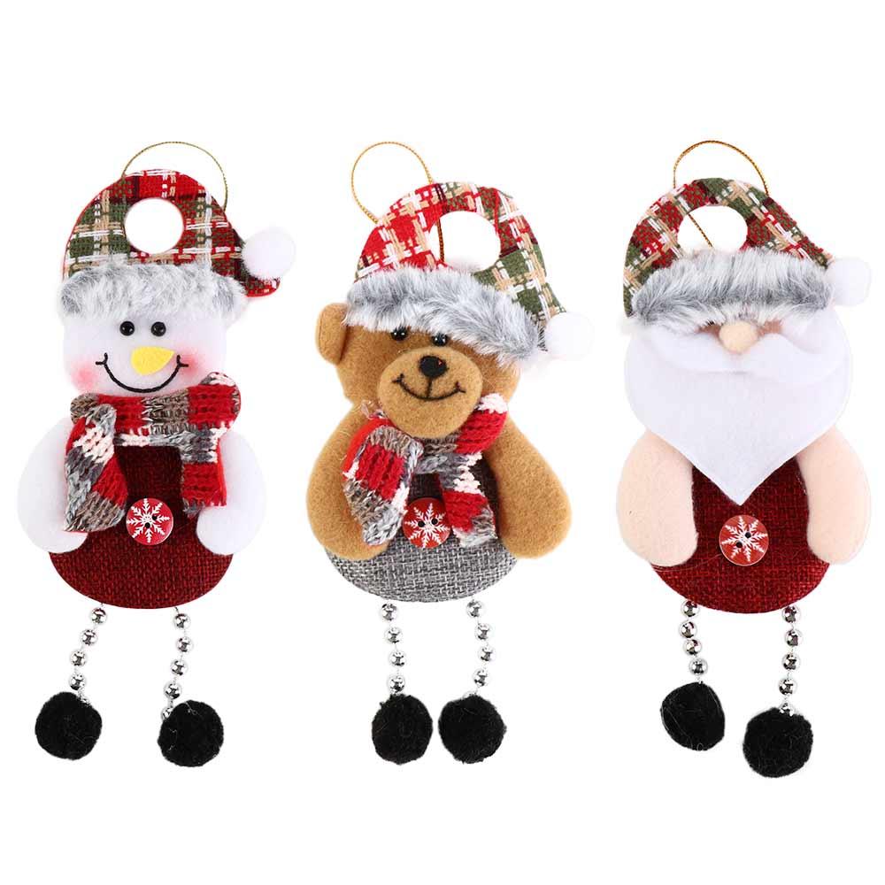 Cloth Snowman Tree Pendant Santa Claus Christmas Decoration Cute Merry Christmas Ornament  Home