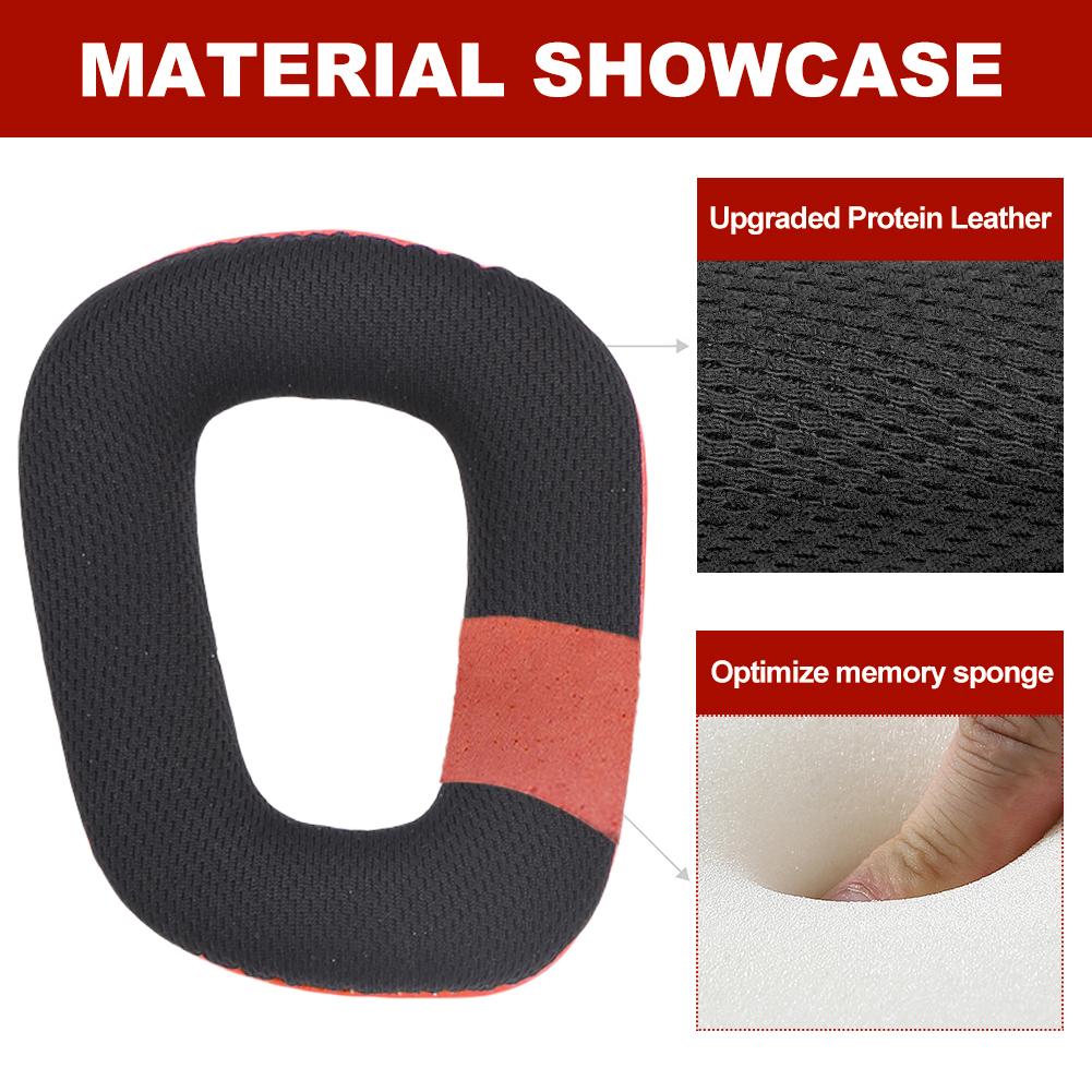 1 Pair Replacement Ear Cushion Protein Leather/Mesh Fabric Headset Ear Cushions Ear Cups Cover for Logitech G331 G231 G431 G432