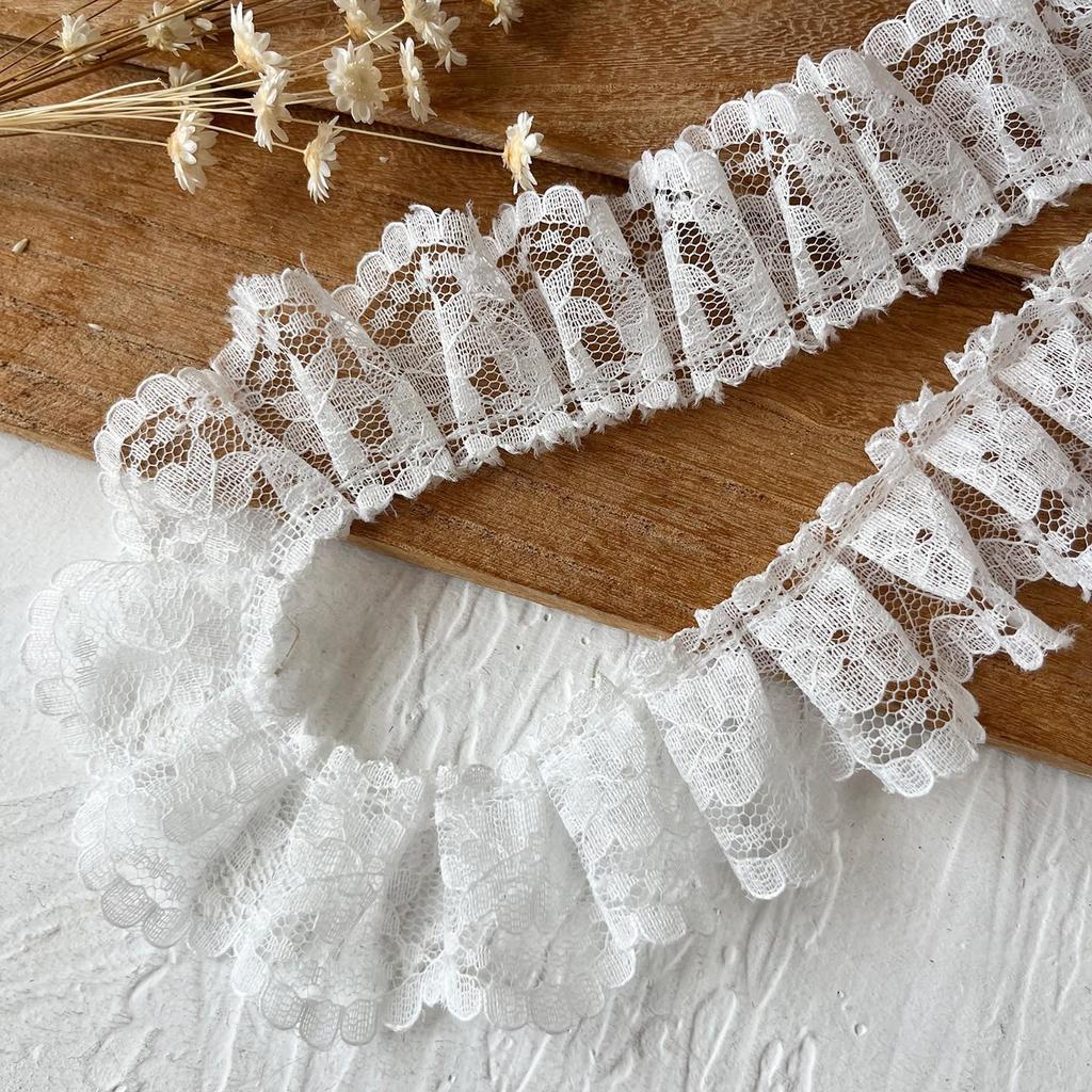 Handmade Lace Trim: Mesh for Baby Clothes, Curtains, Skirts, Pleated Decorative Fabric