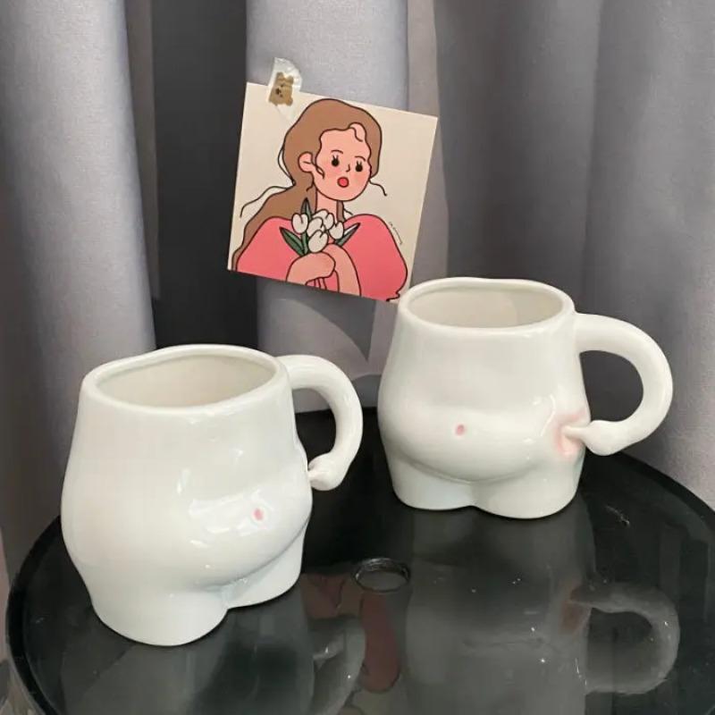 Individually Funny Belly Cup Kawail Ceramic Mug Cute Coffee Mark Milk Tea Water Cups Creative Pinch Belly Simple Cups