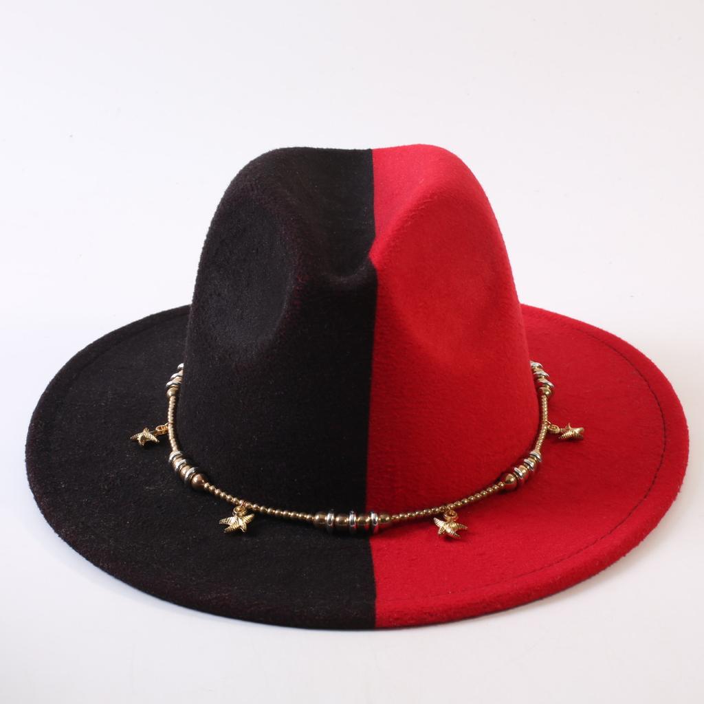 Popular European and American Classic Double-color Wide-brimmed Top Hat Men's and Women's Fashion OL Style Cowboy Hat Jazz Hat