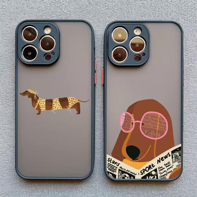 Cute Dachshund Bulldog Pattern Phone Case For Samsung Galaxy S26 S25 Ultra S24 S23 FE S22 S21 Plus S20 A56 A55 A54 A35 A16 Cover