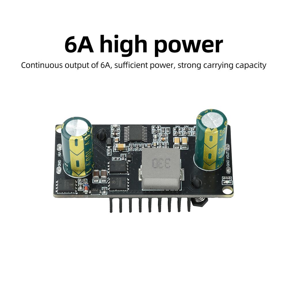 6A High Power Buck Module Wide Input 5.5-60V to 3.3V/5V/9V/12V/24V Adjustable DC-DC Converter with Synchronous Rectification