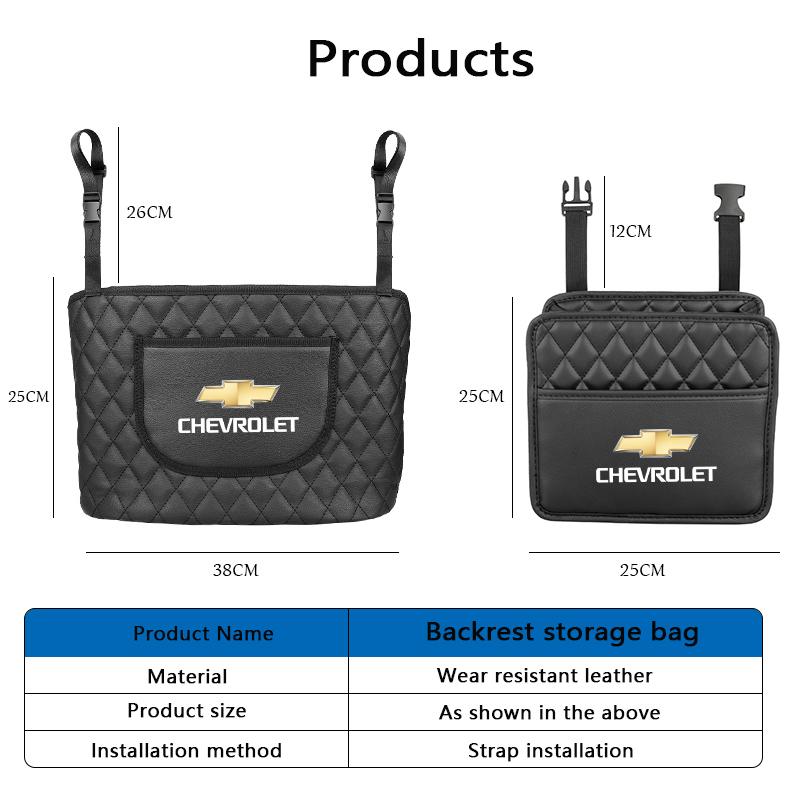 Leather Car Seat Storage Box Tool Organizer Case Auto Accessorie For Chevrolet Bolt Impala Onix Camaro Sonic Spark Captiva Cruze