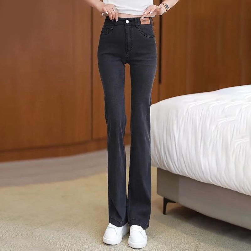 Tencel soft jeans women's new summer thin relaxed high-waisted small nine-point micro-flared pants