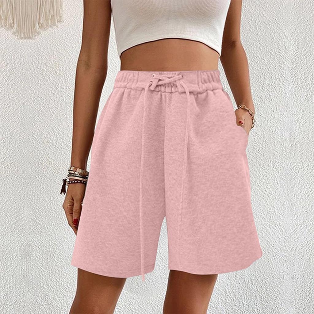 Women's Casual Wide-Leg High-Waisted Slimming Lightweight Drawstring Shorts