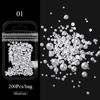 Mix Sizes White Nail Art Tip Half Pearls 3D Nail Beads Stone Rhinestone Decoration In Wheel DIY Beauty Decor Manicure Supply