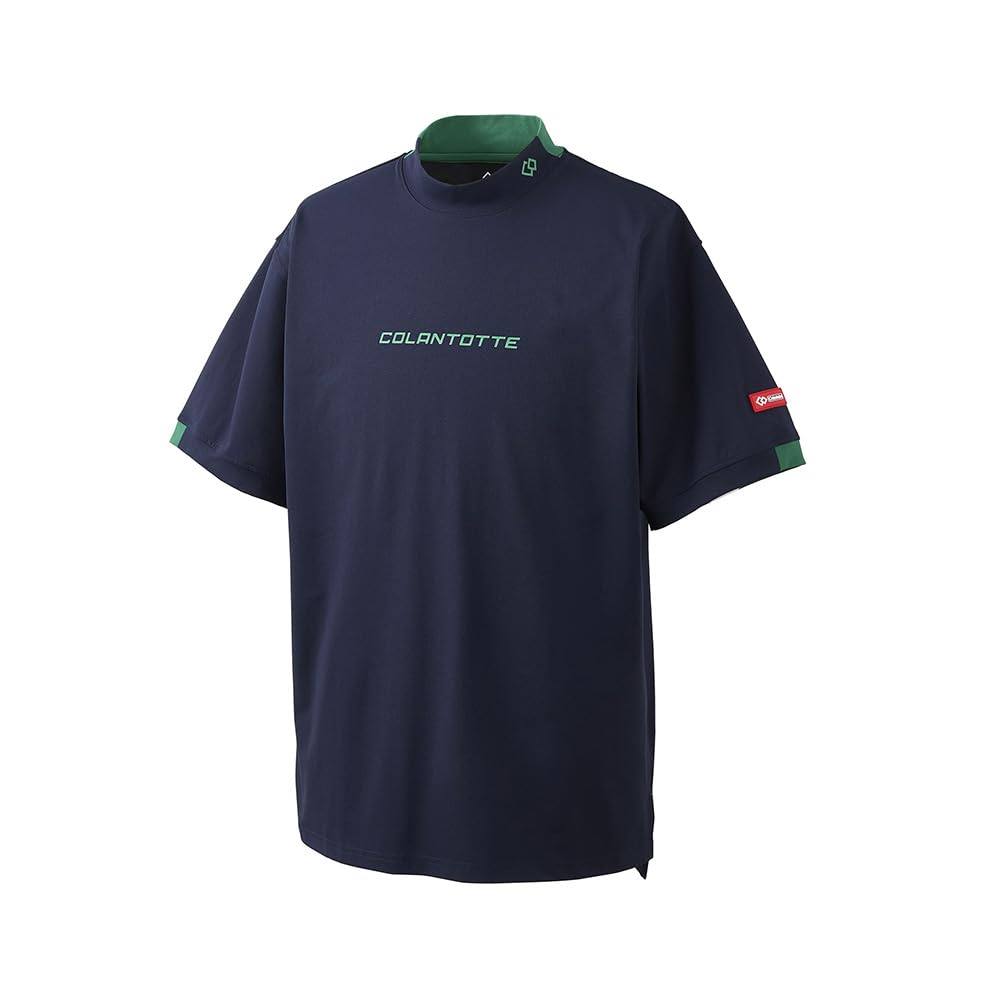 

Функциональная спортивная футболка Colantotte с высоким воротником, темно-синяя/зеленая, XL, мужская и женская