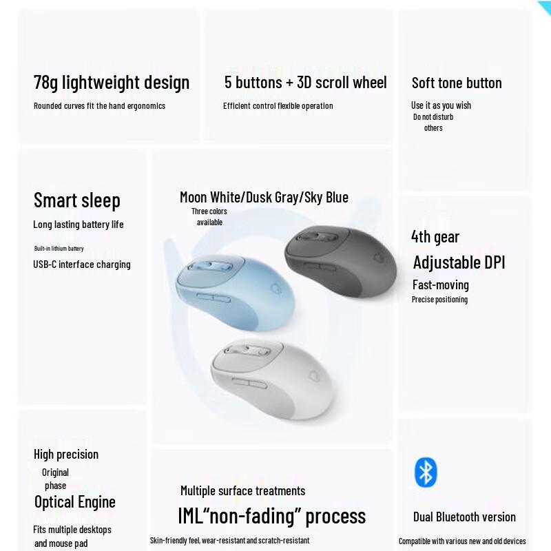 Lenovo Xiaoxin Plus Rechargeable Bluetooth Mouse