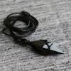 Natural Obsidian Necklace Handmade Bohemian Jewelry with Glossy Rhombus Faux Crystal Pendant Elegant and Minimalist Design for Women and Men