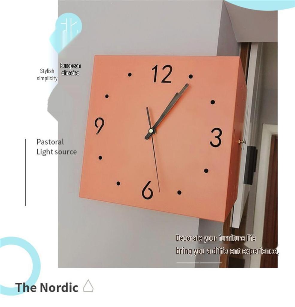 Modern Silent Double-Sided Wall Clock for Living Room