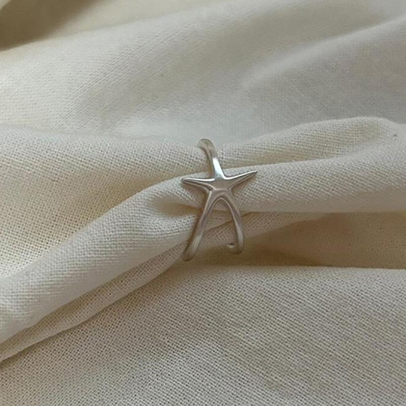 

Personality Fashion 925 Sterling Silver Irregular Starfish Ring for Woman Girls Korean Opening Adjustable Jewelry Accessory Gift resizable