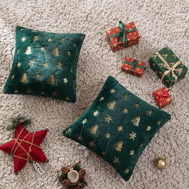 Home Sofa Decor Cushion Cover Embroidery Sequin Christmas Throw Cases Pillow