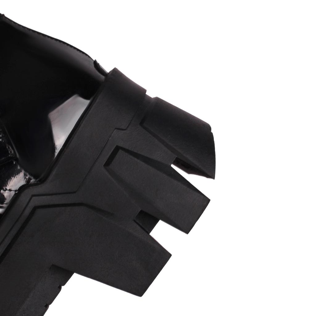 Жіночі панк бойові черевики на високій платформі, мотоциклетні черевики до середини ікри, готичні чорні масивні танкетки, зірки, важке взуття для тихої дискотеки