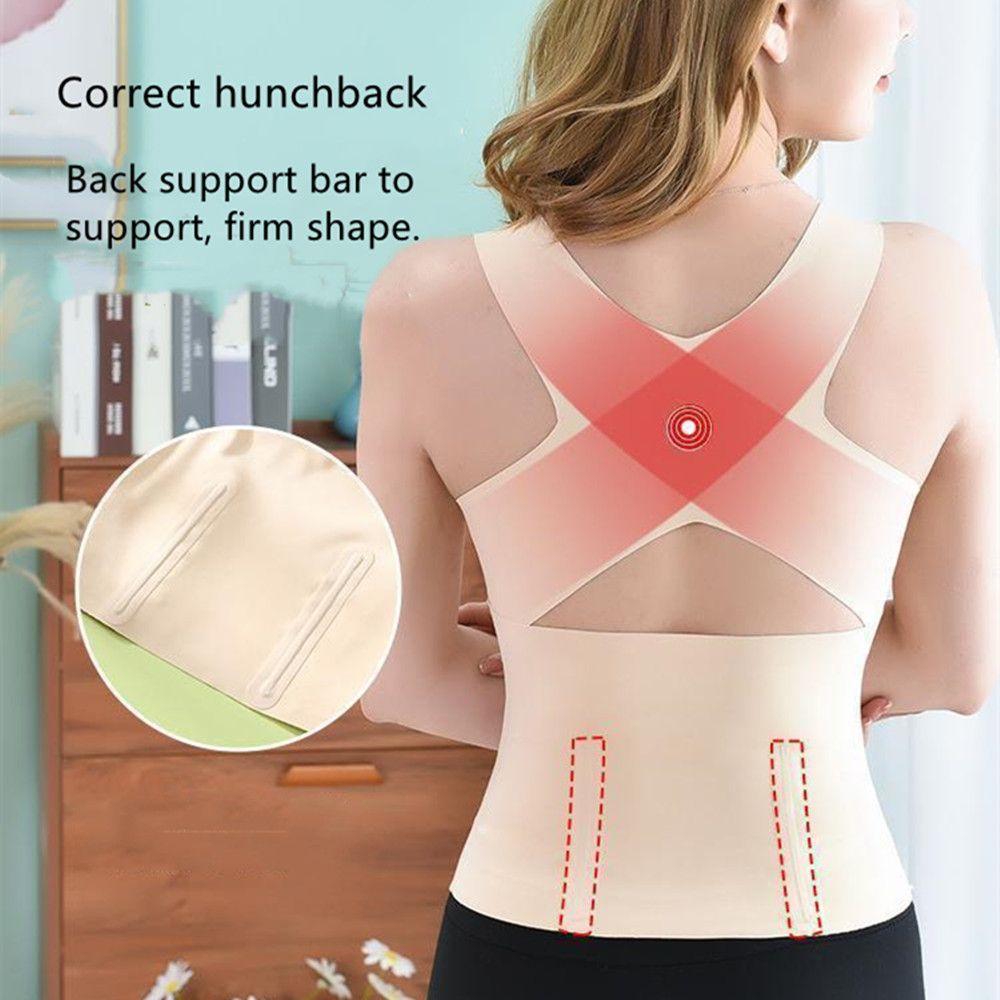 Hook Loop X-Strap Support Women Slimming Vest Corset Top Padded Camisole Posture Corrector Bra