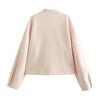2025 Autumn/Winter Plus-Size Women's Stand-Up Collar Bomber Jacket - European/American Style