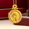 Gold-Plated Double Butterfly Necklace with Rotatable Rose Red Diamond Pendant - Meilong Jewelry