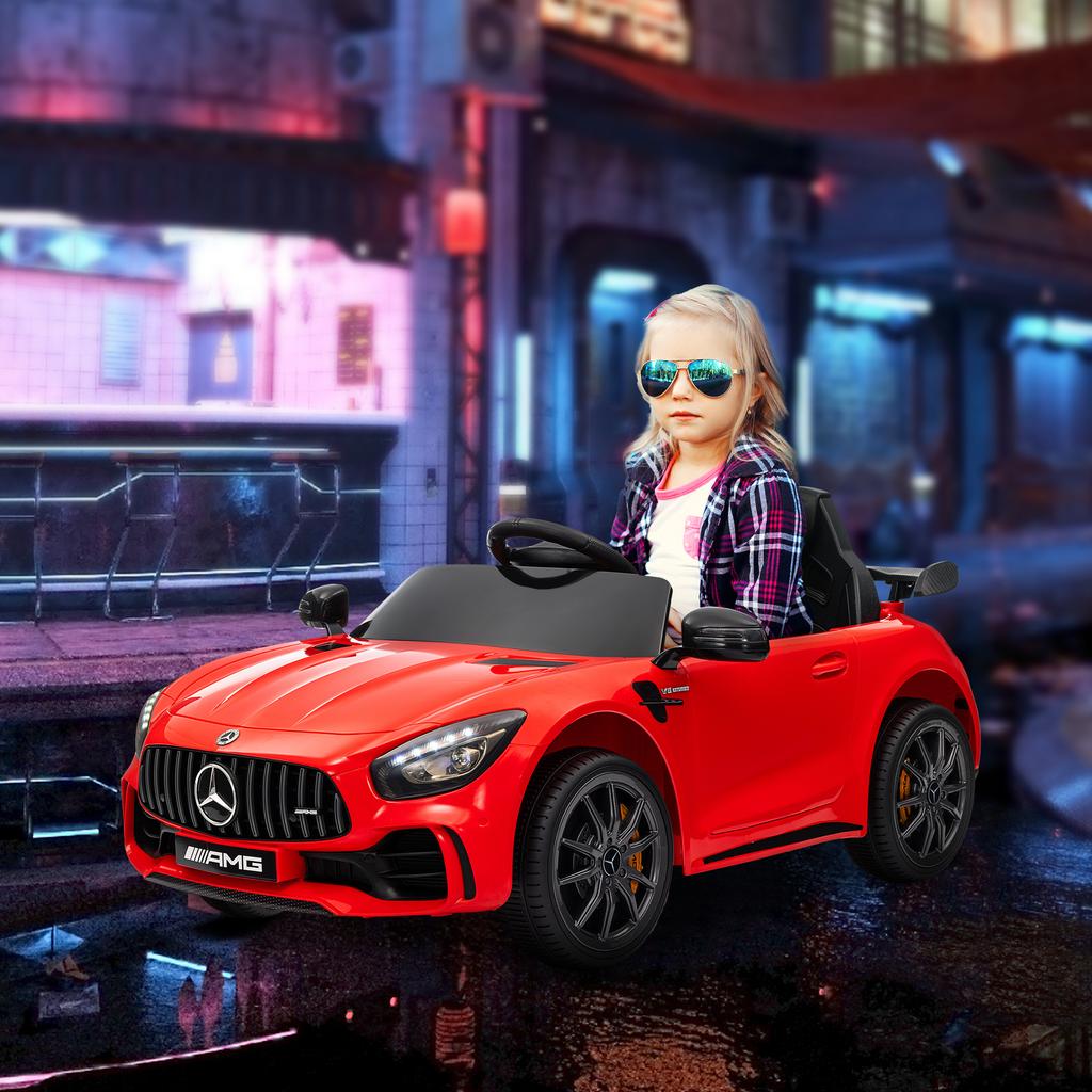 Elektrisches Kinderauto, Mercedes, 3-5 km/h, Fernbedienung, Licht & Musik, Rot