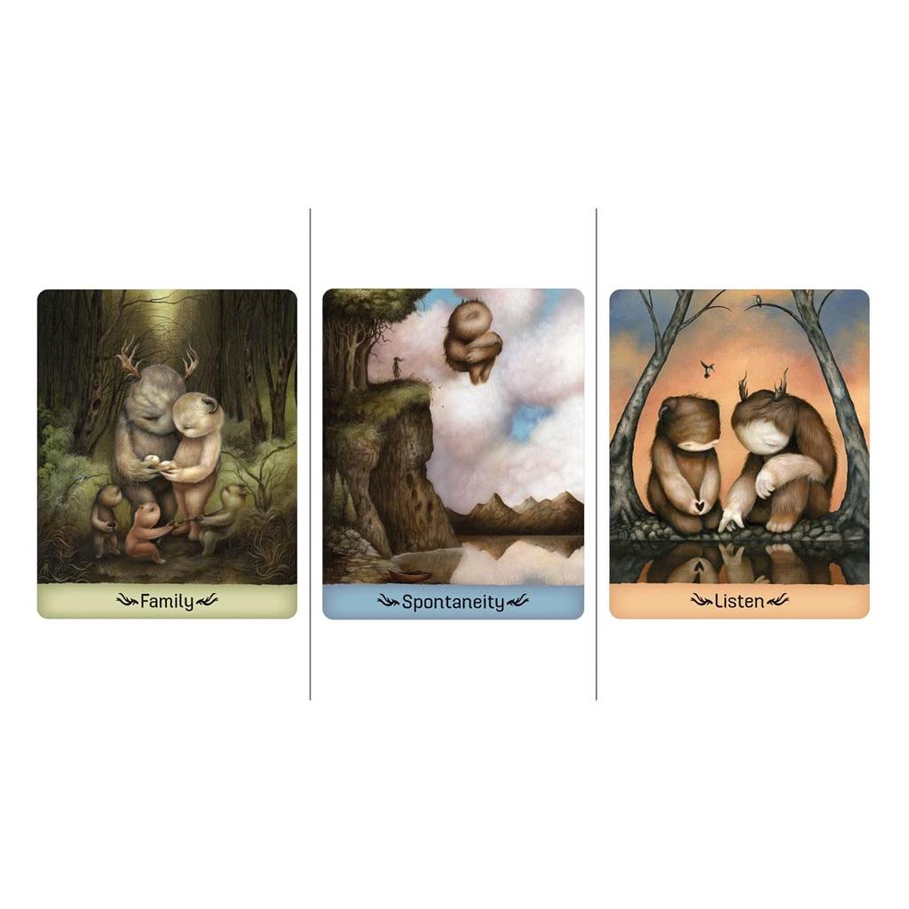 Kancharo 48-Card Oracle Tarot Card Set [Gentle Creatures Wisdom Deck] Includes a Japanese Oracle Card Basic Instruction Manual and Pouch (Authentic)