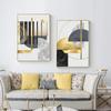 Abstract Golden Geometric Art Pattern Stitching Canvas Print Modern Gold Foil Poster Wall Paintings for Living Room Home Decor