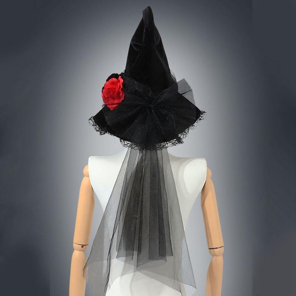 Baroque Wizard Cap Gothic Queen Halloween Witch Hats Foldable   Adult