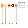 5 Pcs Flower Crochet Bookmark Handmade Sunflower Bookmark Knitted Curtain Tie Gift for Book Lover Teacher