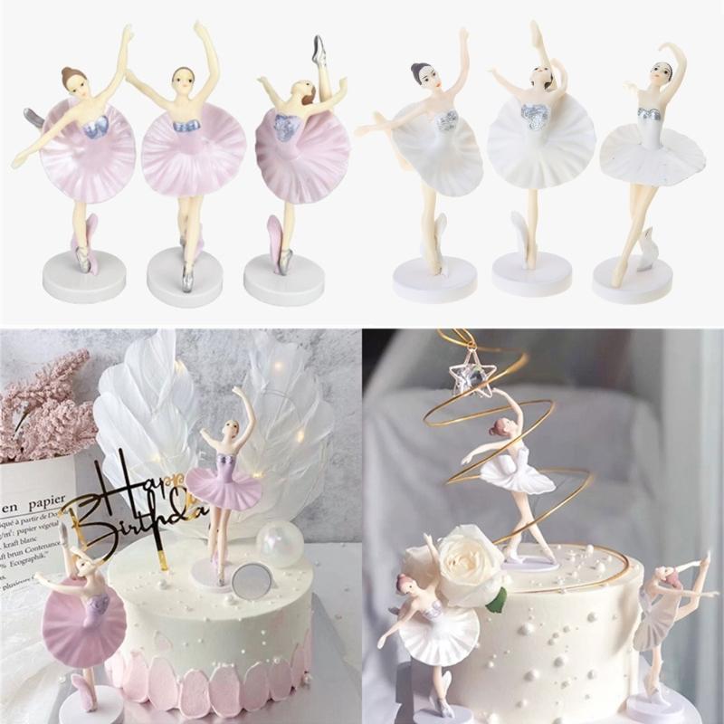 Pack/3pcs Magical Ballerinas Cake Decoration Ballerinas Theme Birthday Party Supplies Dancing Ballerinas Girl Figurine