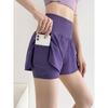 Women's High Waist Double Layer Sports Shorts with Pockets for Running & Yoga