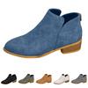 Kozaki Na Obcasie Damskie Modne Gruba Podeszwa Grubszy Obcas Damskie Okrągły Nosek Buty Modne Codzienne Zamszowe Tył Zapatos De Mujer