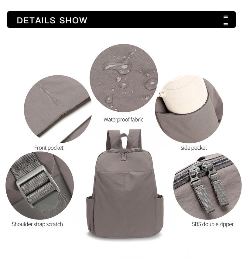 Women's Large Capacity Backpack Men Solid Color Backpack Student Schoolbag