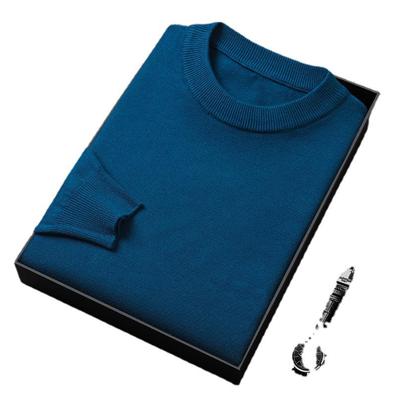 Men's Slim Fit Round Neck Knitted Sweater - Multicolor, Autumn/Winter Collection