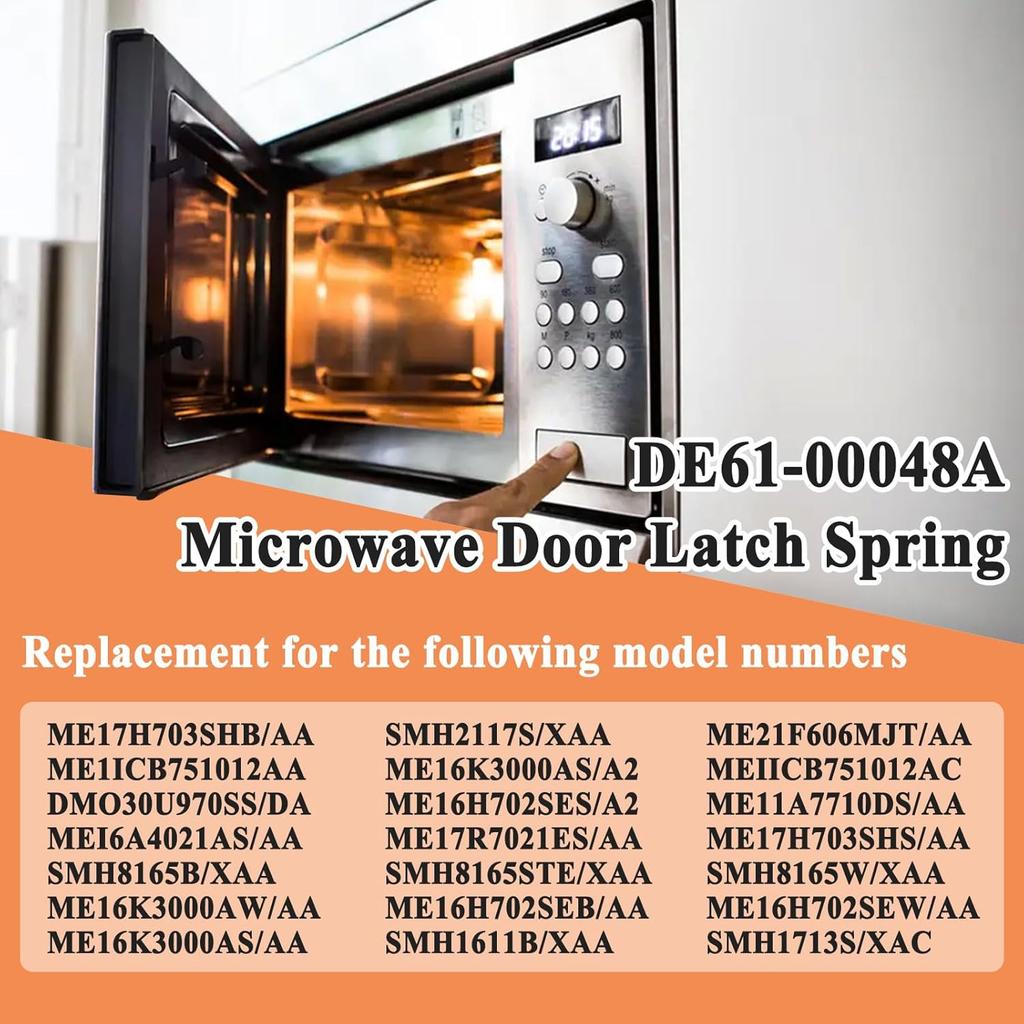4Pcs DE61-00048A Key Spring, Microwave Door Latch Spring Replacement, Black