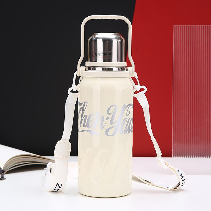 New Stainless Steel Thermos Cup Outdoor Portable Sports Kettle Large Capacity Portable Belt Travel Kettle