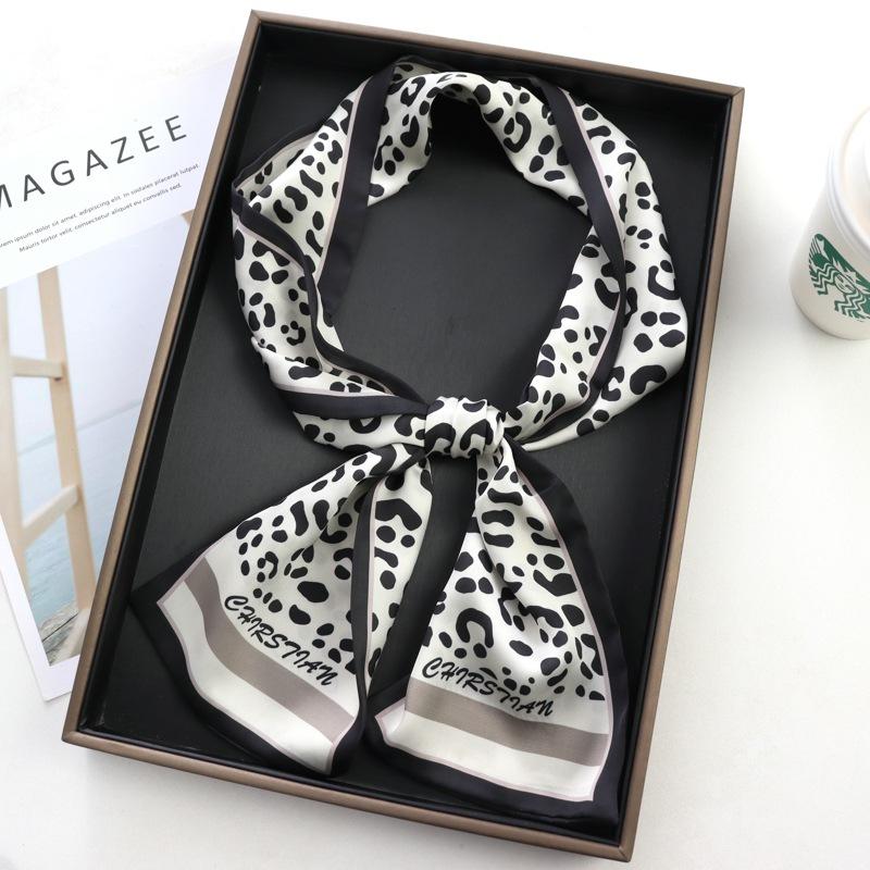 Hair Print Summer Long Silk Feeling Scarf For Women Fashion Neck Tie Hand Bag Foulard Wrist Luxury Kerchief Shawl Wraps Hajib