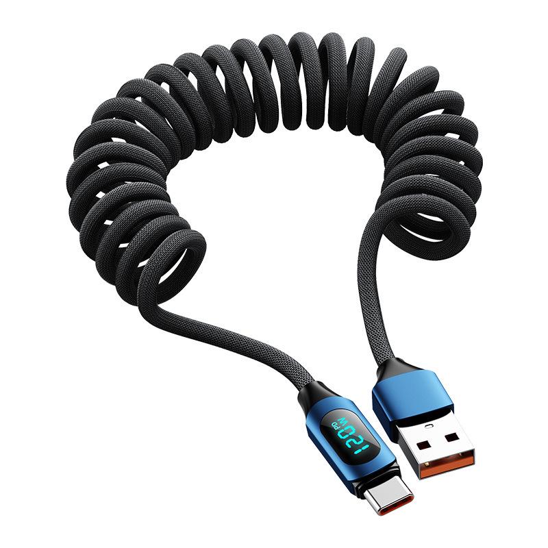 120W USB-C Fast Charging Cable with Digital Display for Apple, Huawei, Vivo, Oppo, Xiaomi