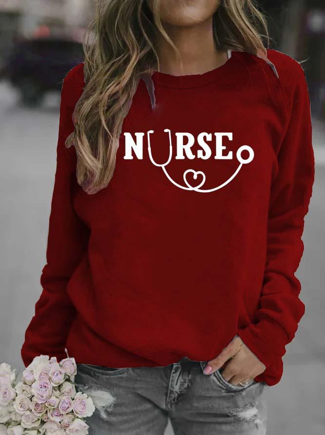 Women's Printed Round-Neck Hoodies